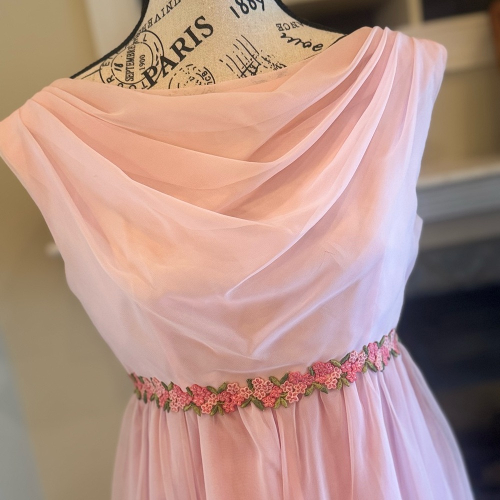 Vintage Pink Lorrie Deb San Francisco Formal Prom Bridal Dress Long Sleeveless - Picture 2 of 12